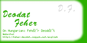 deodat feher business card